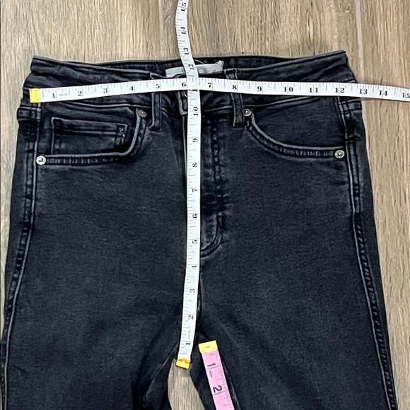 We The Free People Jeans Skinny Slim Vintage Black Raw Hem Fray - Picture 7 of 15